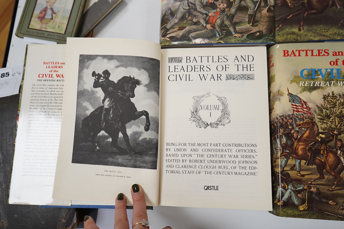 Johnson, Robert Underwood & Buel, Clarence Clough - Battles and Leaders of the Civil War. (Reprint Editon), 4 vols. many illus. (incl. maps); publisher's quarter leather and paperboards, d/wrappers, roy.8vo. Secancus (NJ